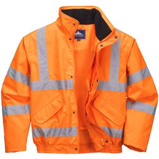 Hi-Vis åndbar Mesh foret jakke - Orange (Størrelse: L)