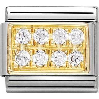 Nomination Classic - PAVE Edelstahl, 18K-Gold und Cubic Zirc. (WEISS) - weiß
