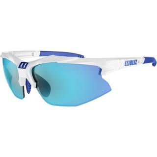 Bliz Hybrid 52806-03 White w Blue Logo/Smoke w Blue Multi plus Spare Lens Orange And Clear Sportsbriller
