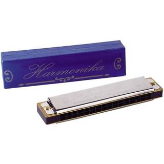 Mundharmonika i metal, med 10 toner.
