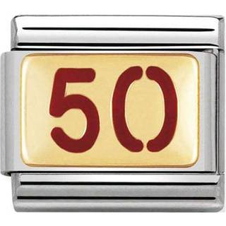 Nomination Classic - WRITINGS LIFE Edelstahl, Email und 18K-Gold (50) - rot