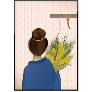 Tilbud: Spar 75% - Pigen Med Buketten - Plakat 15x21 cm fra ViSSEVASSE