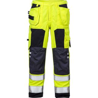 Fristads 109420 Flamestat Hi Vis håndværkerbukser kl.2 2075 / Arbejdsbukser Hi-Vis gul/Marine C146