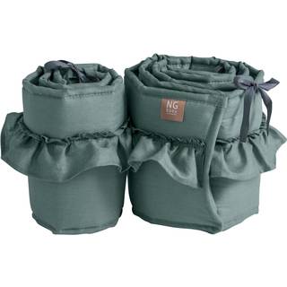 NG Baby Bumper Bedside Crib Linen With Ruffle Petrol Green One Size      Unisex