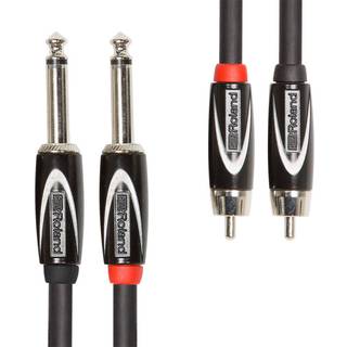 Roland Adapter Kabel 2 x RCA Phono Han til 2 x 6,3mm Jack Mono - 1 meter