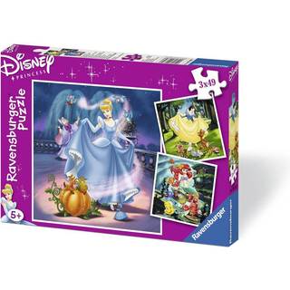 DISNEY PRINCESS - Snow White, Cinderella, Ariel - 3 Puzzle 49P