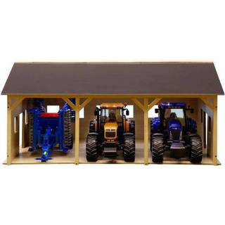 Kids Globe Traktor Garage med plads til 3 traktorer 1:16