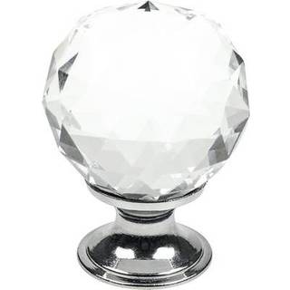Beslag Design Diamond knop, Ø30 mm, glas/krom