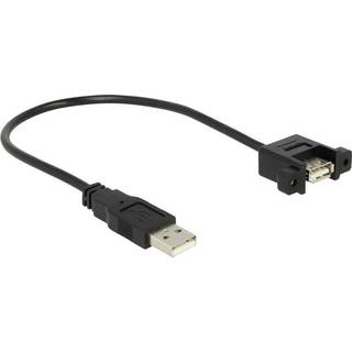 USB-A 2.0 han/hun mount adapter kabel - 0.25 m
