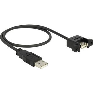 USB-A 2.0 han/hun mount adapter kabel - 0.50 m