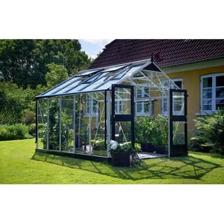 Juliana Premium drivhus 10,9 m², antracit/sort, 3 mm hærdet glas