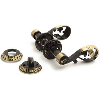 Habo A4472+1472+1473 udvendigt dørgreb inkl. cylinderbesætning, antik