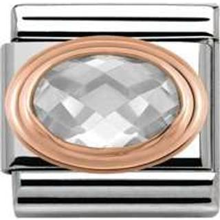 Nomination Rose Gold Faceted White Charm - Stainless Steel