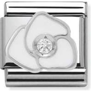 Nomination Classic - SilverShine aus Edelstahl mit 925er Silber, Email und Zirkonia - Rose Weiß - 330305/06 - silber