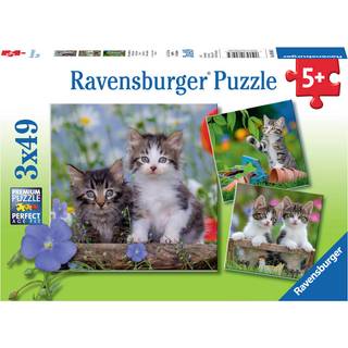 Ravensburger Cuddly Kittens 3 X 49 Piece Jigsaw Puzzle Set for Kids - 08046 - Hvert stykke er unikke stykker passer perfekt sammen