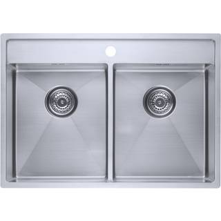 Lavabo Kubus 742 soft stålvask med kurveventil 740x520 mm