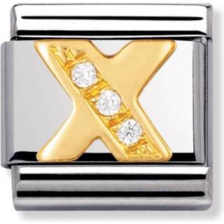 Nomination Classic - BUCHSTABEN Edelstahl, 18K-Gold und Cubic Zirc. (X) - gold