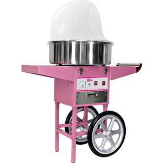 Candyfloss-maskine med vogn - 72 cm - beskyttelseskuppel