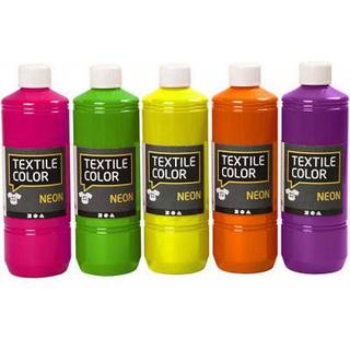 Tekstilmaling | 5x500 ml | Neonfarver