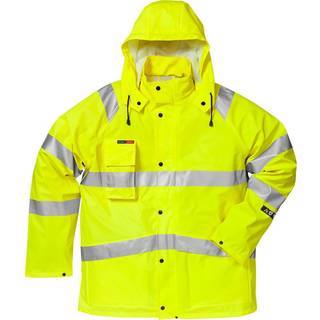 Fristads 101038 Flame Hi Vis regnjakke kl.3 4845 / Arbejdsregnjakke Hi-Vis gul XL