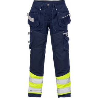 Fristads 122191 Hi Vis Gen Y håndværker bukser kl.1 2127 / Håndværkerbukser / Arbejdsbukser Hi-Vis Orange/Marine C48