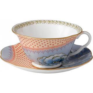 Wedgwood Butterfly Bloom Blue Peony Fine Bone China Teacup & Saucer Set