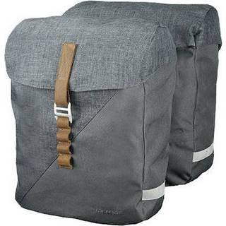 Racktime Heda Dobbelt Sidetaske i kanvas og læder Grå 24,5 liter