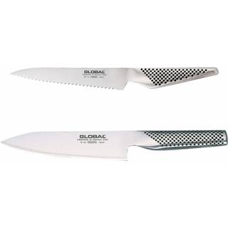 Global G-5814R Messer-Set 2-teilig - Cromova 18 Stahl - Silber