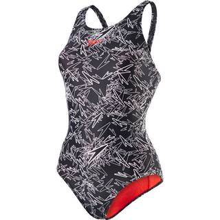 Speedo badedragt til damer - Boom Allover Muscleback - Sort/hvid
