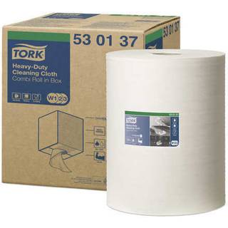 TORK Aftørringsklud W1/W2/W3 106 m Hvid 1-lag B:32 cm Ø25 cm 280 ark (530137)