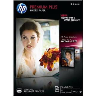 HP Premium Plus-fotopapir, halvblankt, 20 ark/A4/210 x 297 mm
