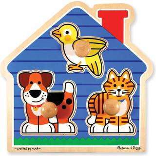Melissa & Doug Pets Jumbo Peg Wood Puzzle; Dyrepuslespil peger puslespil for sm?b?rn i alderen 1+