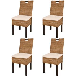 spisebordsstole 4 stk. Kubu-rattan mangotræ