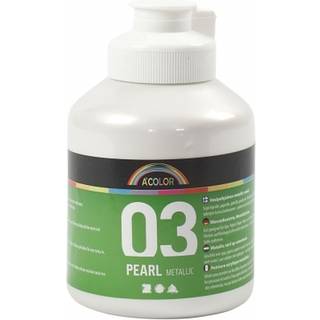 Akrylmaling | 500ml | Metallic | Hvid