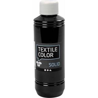 Textile Solid Sort Tekstilmaling 250ml - Dækkende Farve
