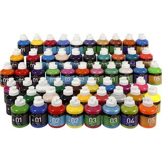 A-Color Akrylmaling, ass. farver, 57x500 ml/ 1 pk.