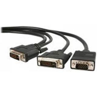 StarTech.com DVIVGAYMM6 videokabel adapter 1,8 m DVI-I DVI-D + VGA (D-Sub) Sort