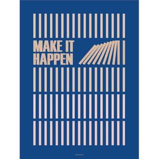 Tilbud: Spar 75% - Make It Happen Blue - Plakat 30x40 cm fra ViSSEVASSE