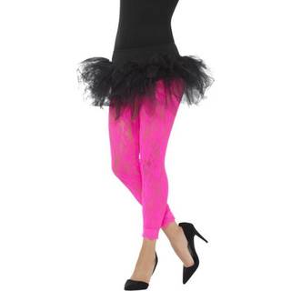 80er Jahre Spitzen Leggings neonpink