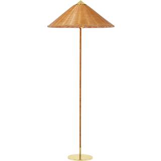 Gubi - 9602 Golvlampa, Mässing, Wicker Willow - Standerlamper - Paavo Tynell - Brun