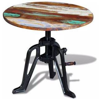 sidebord 60x(42-63) cm massivt genbrugstræ støbejern