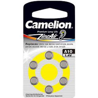 Camelion Høreapparat Batteri A10 ZL10 PR70 PR536 AE10 DA10 10AE V10AT PR230 6er Blister