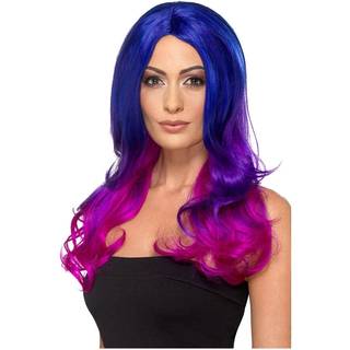 Fever Fashion Ombre Wig Wavy Long Blue & Pink 48906