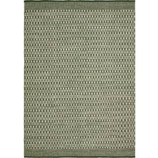 Chhatwal & Jonsson Mahi Dhurry Gulvtæppe 200x300cm Off White/green - Glatvævede tæpper Uld Grøn - DH192570-11