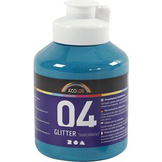 Turkis Glitter Akrylmaling 500ml - Strålende Effekt