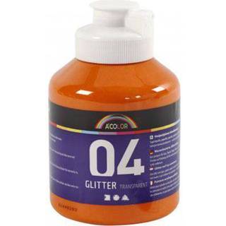 Glitter Akrylmaling Orange 500ml - Strålende Effekt