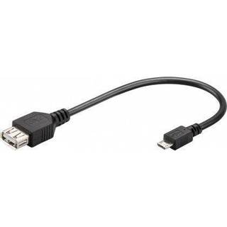 USB 2.0 adapter kabel (Type A hun - micro B han) | 20 cm | PRIS-MATCH