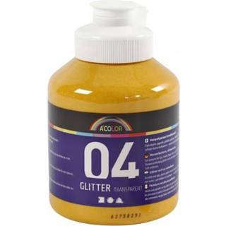 Glitter Akrylmaling Varm Gul 500ml - Strålende Effekt