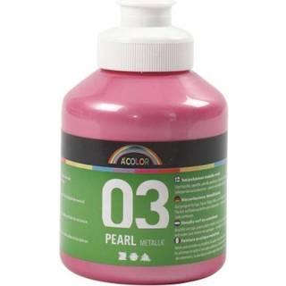 Lyserød Metallic Akrylmaling 500ml - Semidækkende