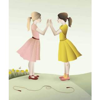 VISSEVASSE - Plakat - Hand-Clapping Girls - 50x70 cm